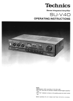 Technics - SUV-40 - Owners manual 